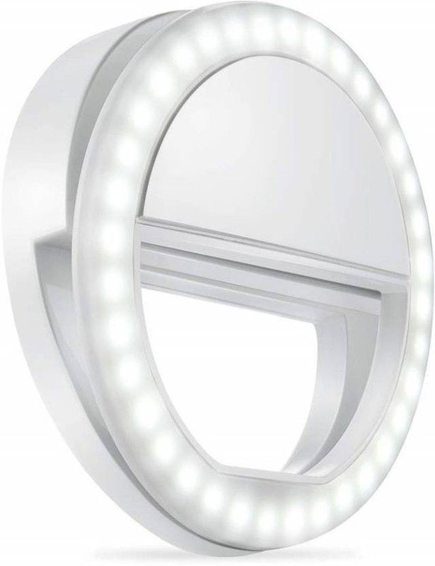 myansh Best collection 3 levels Selfie LED Flash Light Universal Mobile Phone Selfie Ring Clip Lens For All smartphone Ring Flash  (White)