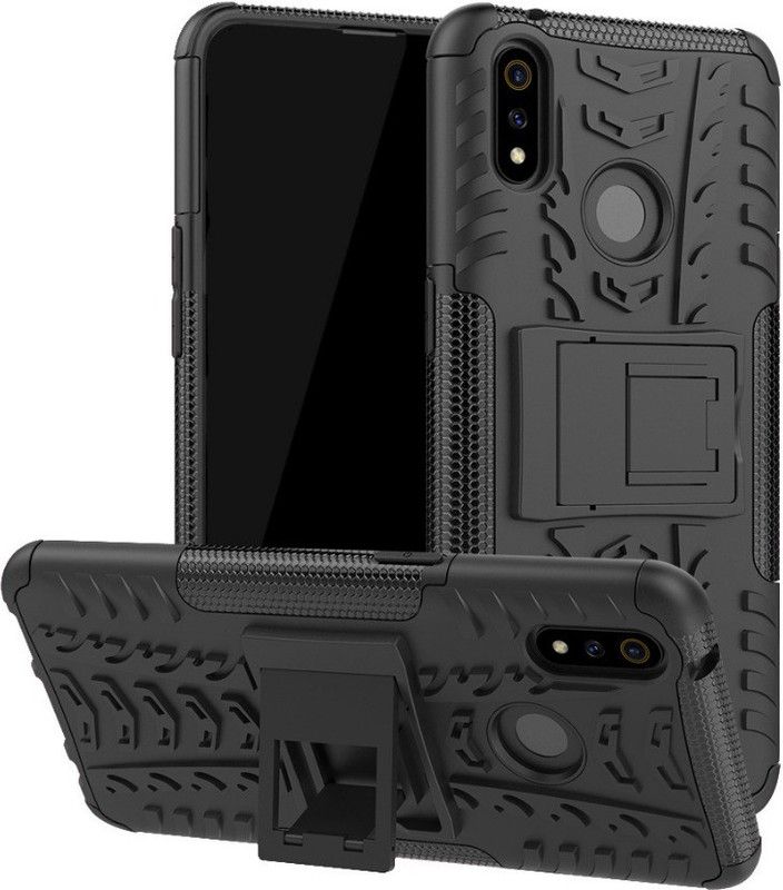VERNIE Back Cover for Realme 3 Pro (Black, Shock Proof)  (Black, Rugged Armor)