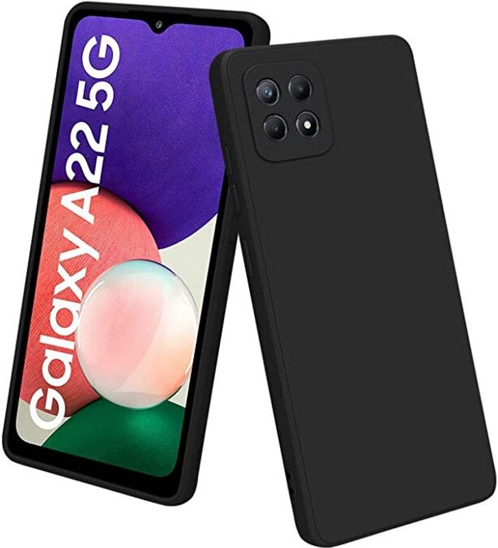 Vcase Back Cover for Samsung Galaxy A22 5G, Samsung Galaxy F42 5G  (Black, Dual Protection, Silicon, Pack of: 1)