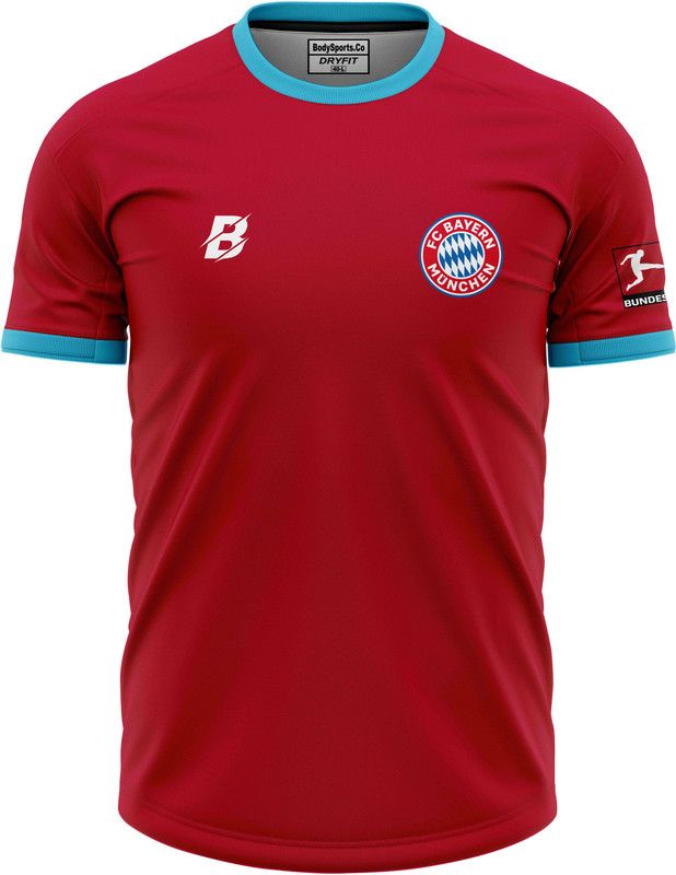 Men Sporty Round Neck Polyester Red T-Shirt