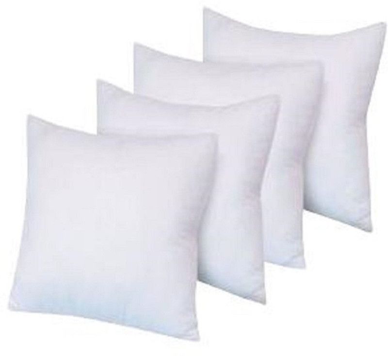 AVI Microfibre Solid Chair Cushion Pack of 4  (White)