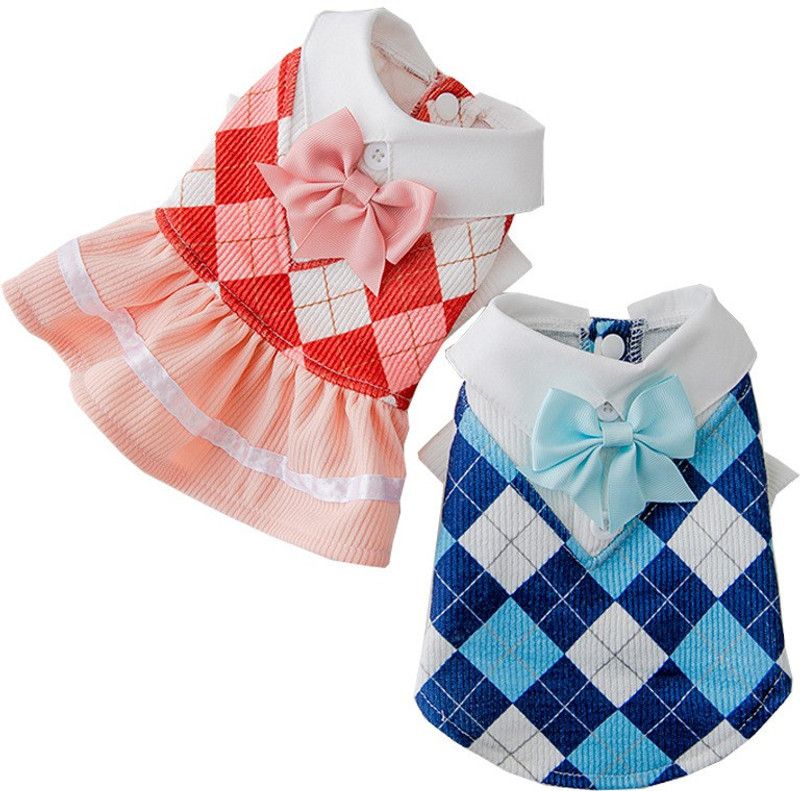 PETANGEL Frock, Shirt for Dog, Cat  (Red, Blue)