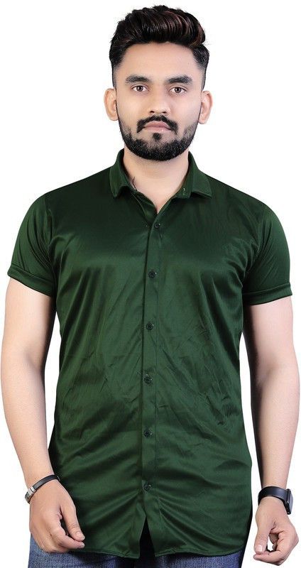Men Solid Casual Green Shirt