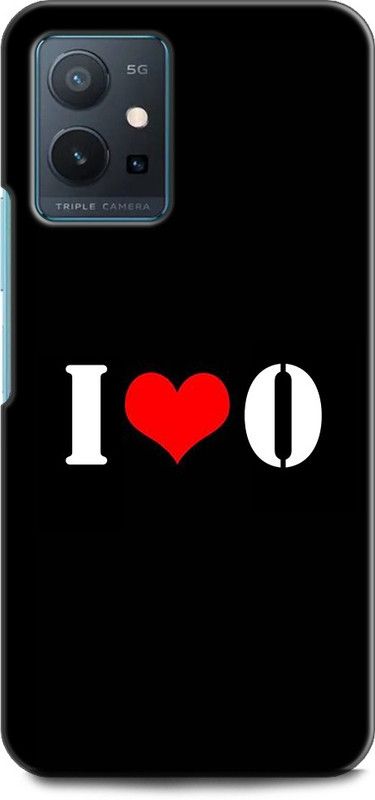 Wall Art Back Cover for Vivo T1 (5G) O, I LOVES O, NAME, LETTER, ALPHABET, IO LOVE, HART  (Multicolor, Dual Protection, Pack of: 1)