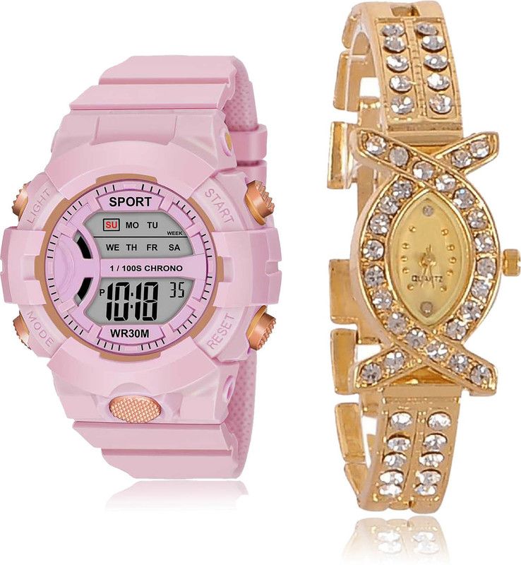 Digital Watch - For Girls Contemporary Stylish 2 Watch Combo For Women And Girls - DG36-G125