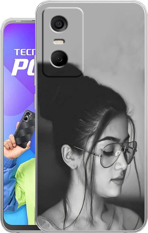 Selfless Back Cover for Tecno Pop 6 Pro  (Black, Grey, Dual Protection, Silicon, Pack of: 1)