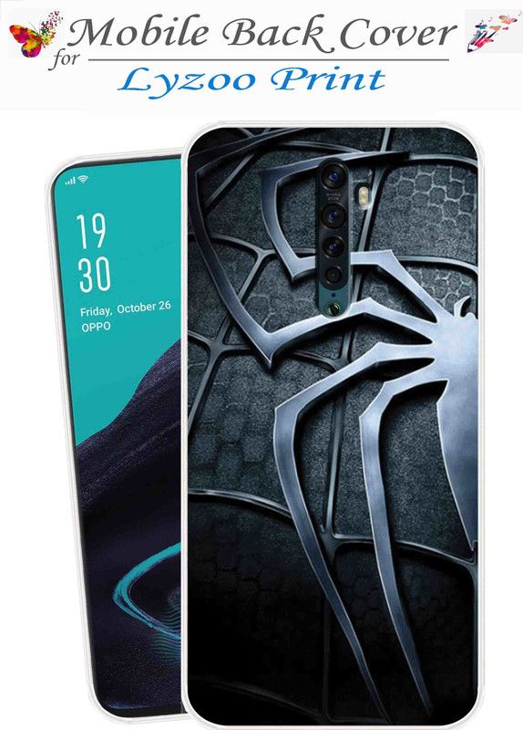 Lyzoo Back Cover for OPPO Reno 2  (Black, Flexible, Silicon, Pack of: 1)