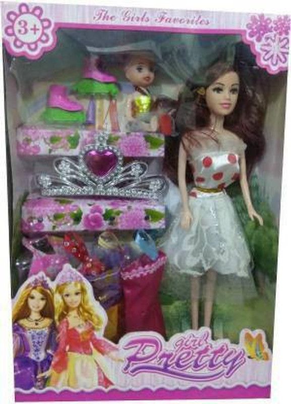 HAAVI Doll Set with Accessories for Girls/Plastic doll set Fashionable Princess Dolls Collection Pretty Girl Doll Set (Multicolor)(Pack of 1) (Multicolor)  (Multicolor)