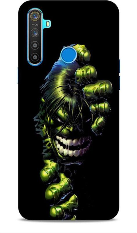 Keviv Back Cover for Realme 5i  (Black, Green, 3D Case, Pack of: 1)