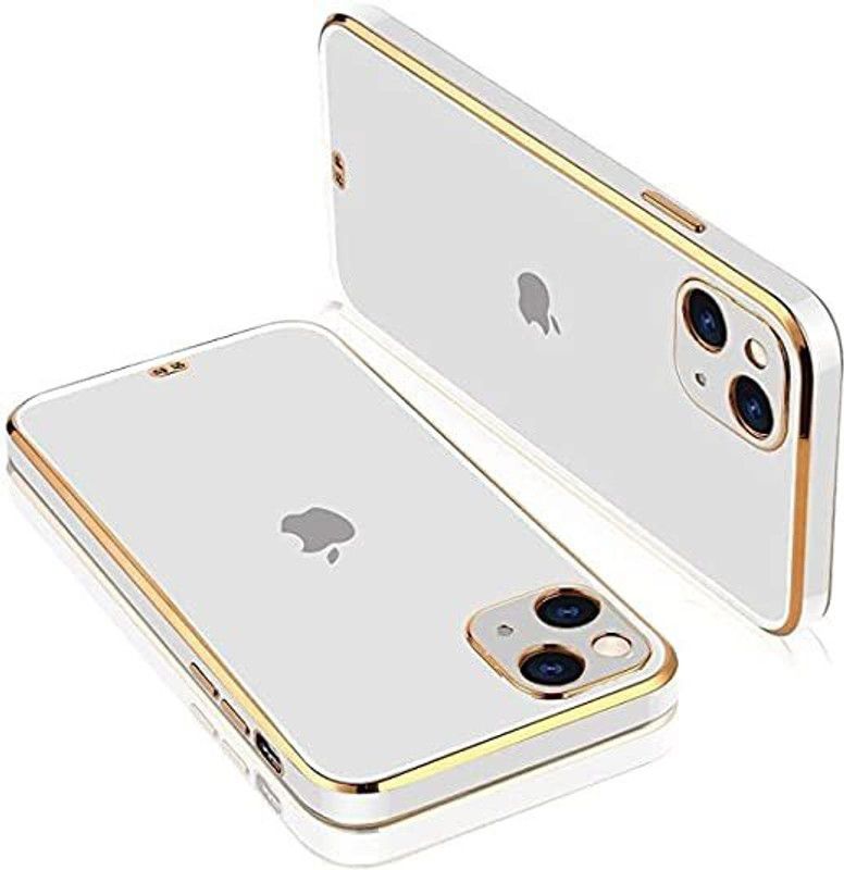 Urban Tech Back Cover for Apple iphone 13 |Electroplated Silicon Golden Plating Crystal Clear Case |  (White, Grip Case, Pack of: 1)