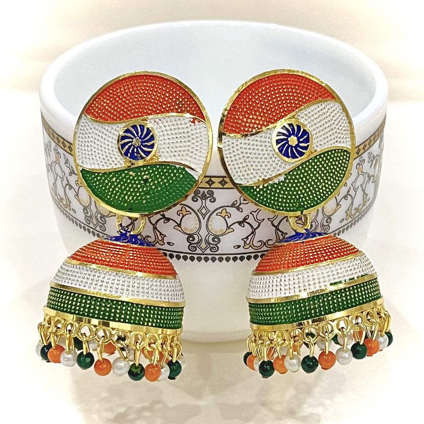 Trendy Multicolored Design Jhumka Earrings For Girls & Women Alloy Jhumki Earring