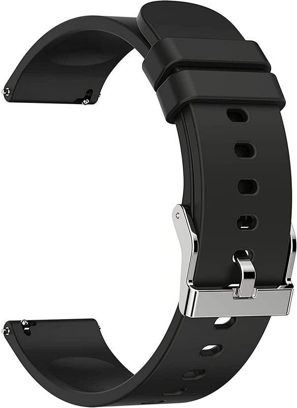 Zelfo Silicone Strap Compatible with pTron Force X11P Smart Watch Smart Watch Strap  (Black)