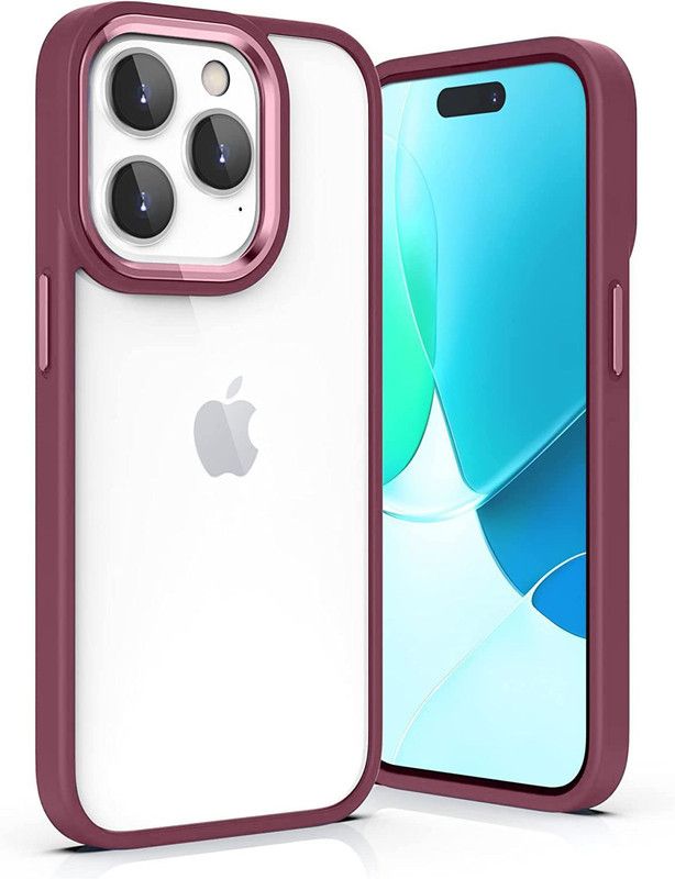 Vshop Back Cover for iPhone 14 Pro Soft Anti-Scratch Microfiber Lining Full-Body Protection Case Cover  (Maroon, Camera Bump Protector, Pack of: 1)