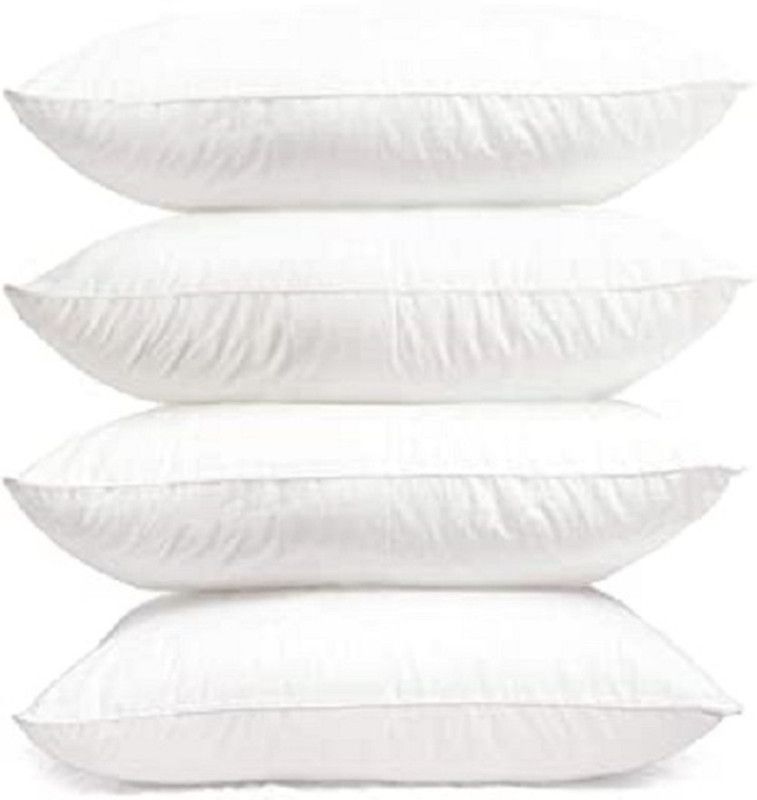 Cotton Solid Sleeping Pillow Pack of 4  (White)