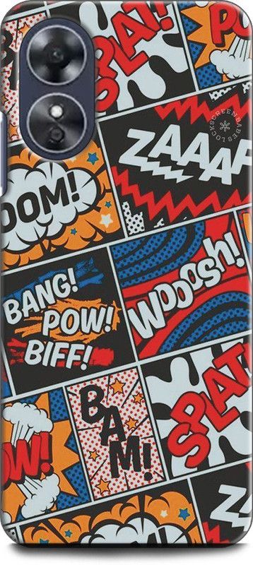 WallCraft Back Cover for OPPO A17, CPH2477 BOOM, LOGOS, COLORFULL, CARTOON, ART  (Multicolor, Dual Protection, Pack of: 1)