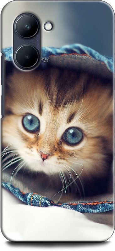 WallCraft Back Cover for Realme C33, RMX3624 CAT, CUTE CAT, BLUE EYS  (Multicolor, Dual Protection, Pack of: 1)