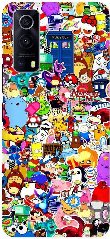 THE NARAYANA COLLECTIONS Back Cover for IQOO Z3- V2073A-MIX,CARTOON,FUNNY,FUNKY  (Multicolor, Hard Case, Pack of: 1)