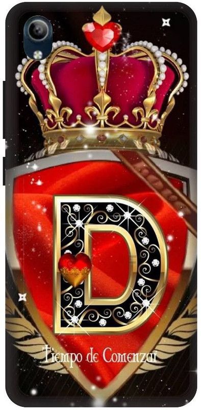 PHONE WALEY.COM Back Cover for VIVO Y91i , VIVO 1820 ,D letter,D name D word , Printed Back Cover  (Red, Hard Case, Pack of: 1)