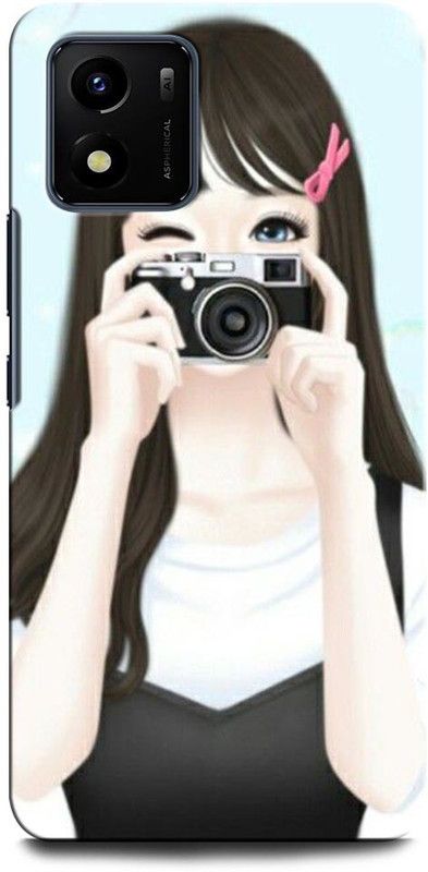 ORBIQE Back Cover for Vivo Y15s MODERN, GIRL, GARDEN, NATURE, CUTE, LOVELY, CAMERA  (Multicolor, Hard Case, Pack of: 1)