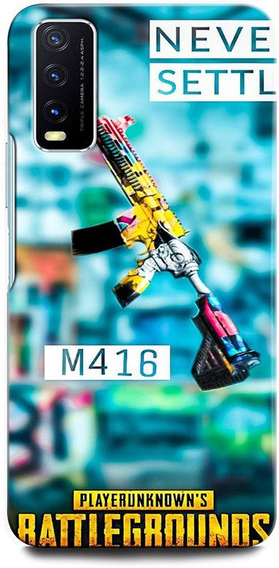 GRAFIQE Back Cover for Vivo Y12s V2033 PUBGM416, ARMY, BADMASHBOY, GUN, FREEFIRE, JUEGO, GUN, METAL  (Multicolor, Shock Proof, Pack of: 1)