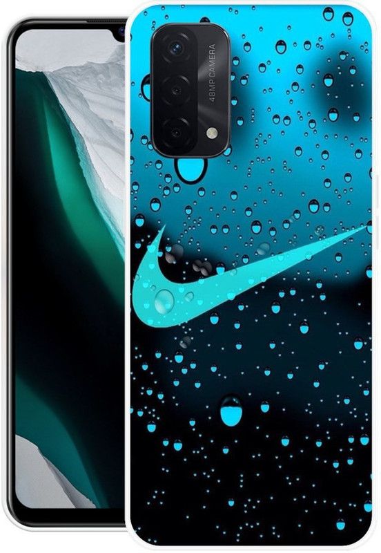 Krtagy Back Cover for Oppo A74 5G  (Black, Blue, Silicon, Pack of: 1)