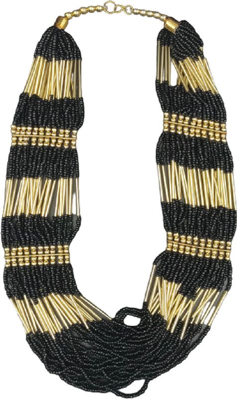 Onyx Rhodium Plated Dori Necklace