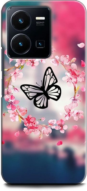 WallCraft Back Cover for Vivo Y35, V2205 BUTTERFLY, FLOWERS, ABSTRACT, TEXTURE, COLORFULL  (Multicolor, Dual Protection, Pack of: 1)