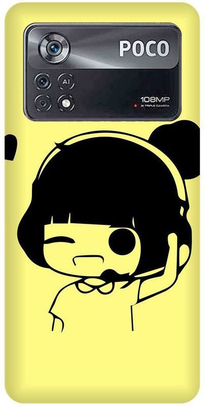 FRONK Back Cover for POCO X4 Pro 5G  (Yellow, Black, Hard Case, Pack of: 1)