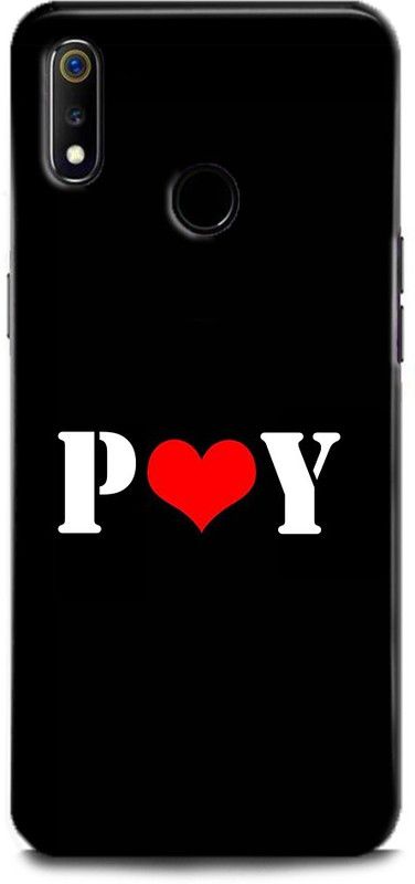 Afterglow Back Cover for Realme 3i P Y, P LOVES Y, NAME, LETTER, ALPHABET, PY LOVE, HART  (Multicolor, Shock Proof, Pack of: 1)