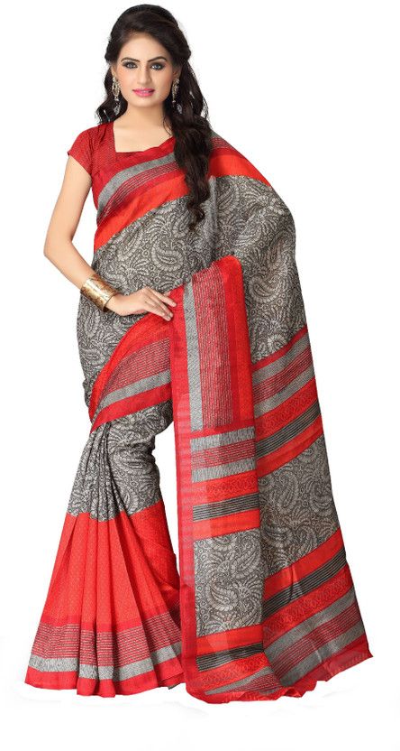 Printed Daily Wear Tussar Silk Saree  (Beige)