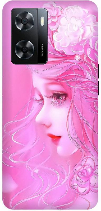 Dimora Back Cover for OPPO A57 ,ILLUSTRATION GIRL ART PINK  (Multicolor, Hard Case, Pack of: 1)