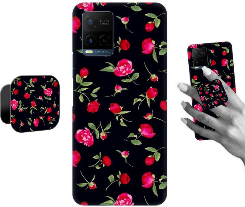 COBIERTAS Back Cover for Vivo Y21E  (Multicolor, Cases with Holder, Pack of: 1)