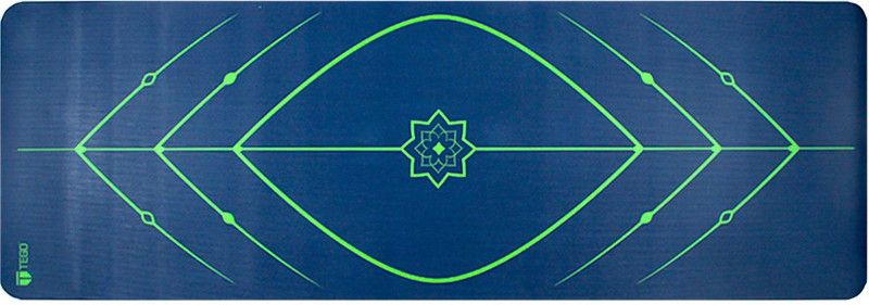 TEGO Stance Reversible Mat with GuildAlign - (No Bag) - Blue Spring Green Blue 6 mm mm Yoga Mat