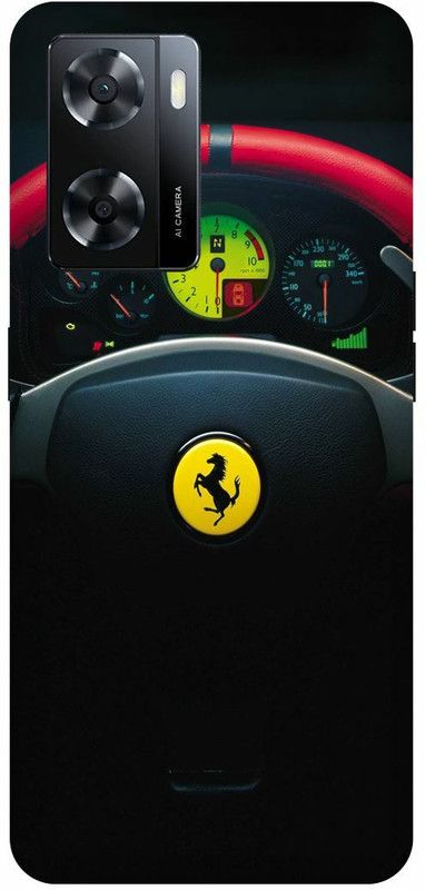 Dimora Back Cover for OPPO A 57e, FERRARILOGO CAR SIGN SPORTS EMBLEM  (Black, Hard Case, Pack of: 1)