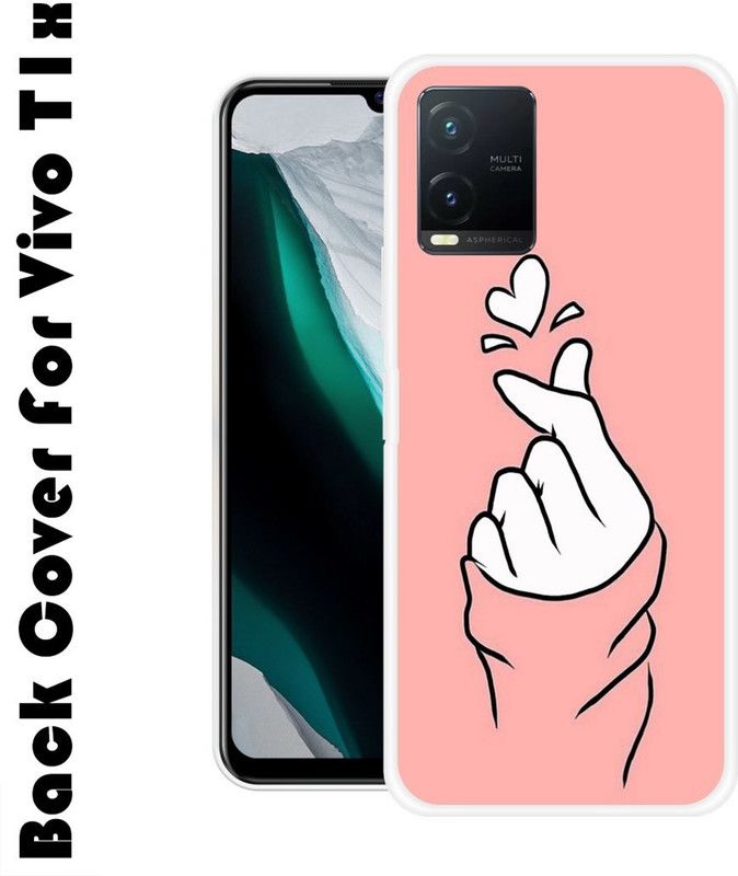 Sswastik Back Cover for Vivo T1x  (Pink, White, Grip Case, Silicon, Pack of: 1)
