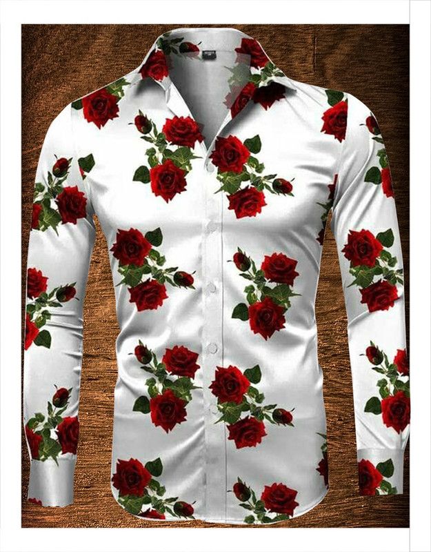 Men Printed Casual Red Shirt