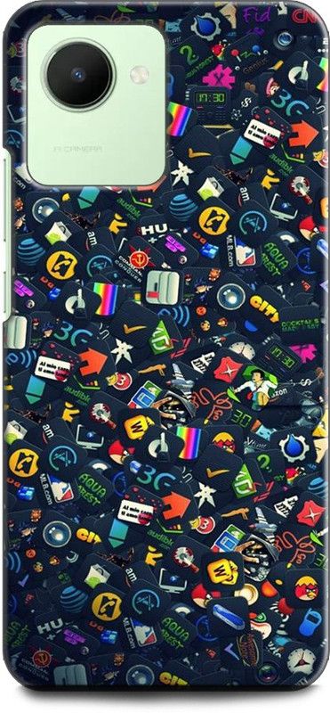 WallCraft Back Cover for Realme Narzo 50i Prime, RMX3506 LOGOS, BLACK, WHAIT, BRANDS, STICKERS, CARS LOGO  (Multicolor, Dual Protection, Pack of: 1)
