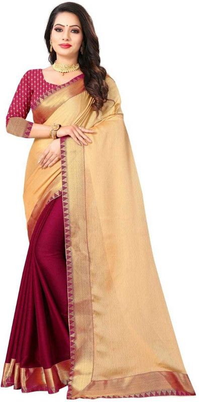 Solid/Plain Narayanpet Pure Silk Saree  (Beige)