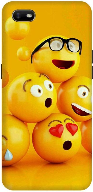 JUGGA Back Cover for OPPO A1K, CPH1923, YELLOW, EMOJI, CARTOON  (Yellow, Hard Case, Pack of: 1)