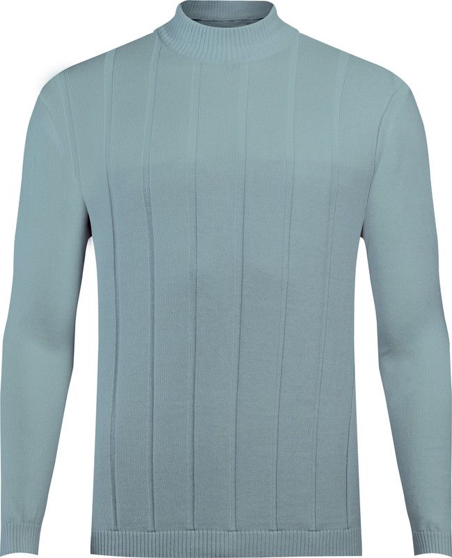 Men Self Design Turtle Neck Light Green Sweater