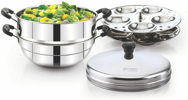 DIAMOND Double Decker Multi Kadai Standard Idli Maker  (2 Plates , 10 Idlis )