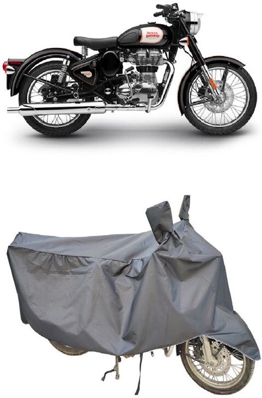 HEMSKAR Waterproof Two Wheeler Cover for Royal Enfield  (Classic 500, Grey)