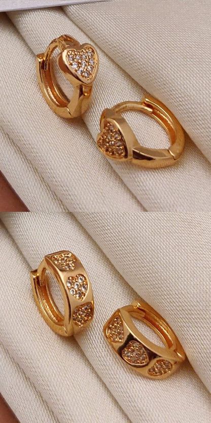 Tulsi Enterprise Gold Plated Diamond Brass Huggie Earring