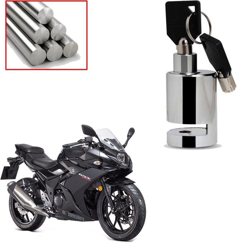 ZRIDE Heavy Duty Disc Brake Lock Anti-Theft Stainless Steel 7mm Pin Wheel Lock for Bike and Motorcycle For Gixxer 250 Disc Lock  (Silver)