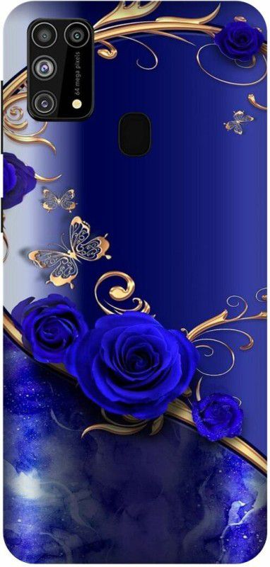 FRONK Back Cover for SAMSUNG Galaxy F41, GOLD, BLUE, HEART, FLOWER  (Blue, Hard Case, Pack of: 1)