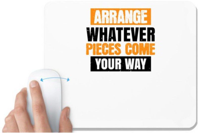 UDNAG White Mousepad 'Sleeping | Arrange whatever pieces come your way' for Computer / PC / Laptop [230 x 200 x 5mm] Mousepad  (White)