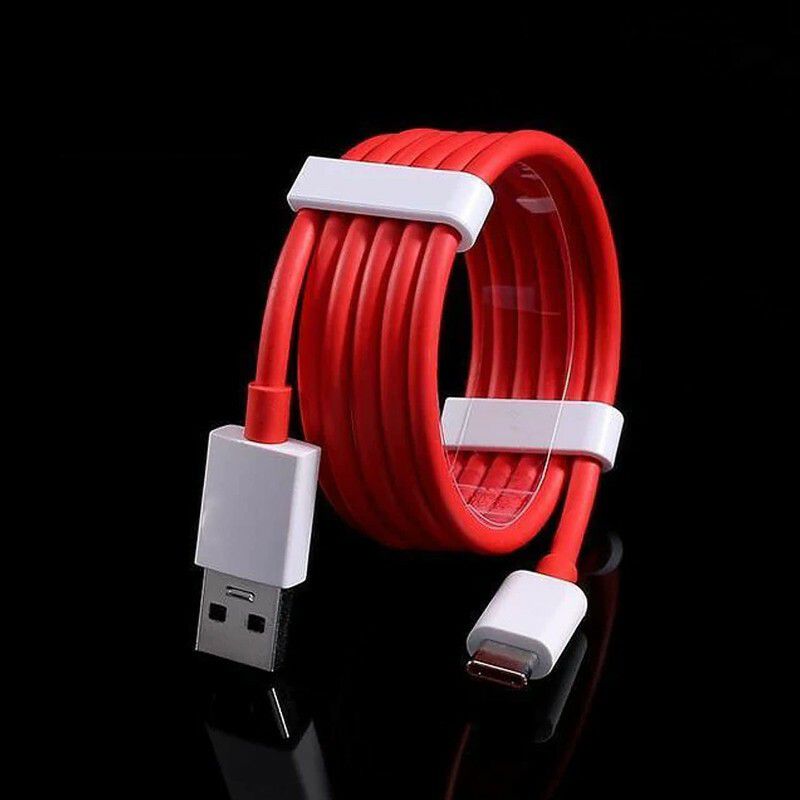 FTC USB Type C Cable 6.5 A 1.00220999999997 m Copper Braiding 33w fast charging cable mobile mi  (Compatible with data cable type c one plus, Red, One Cable)