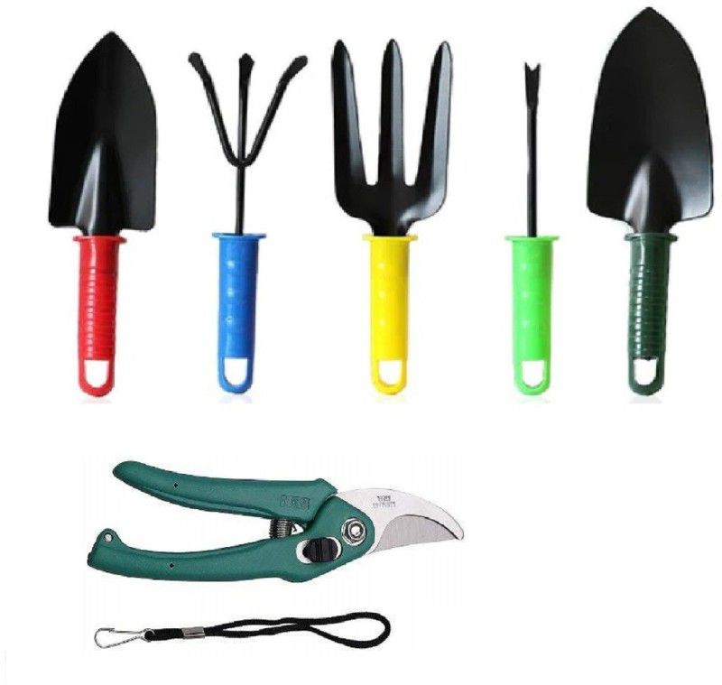 DEBS CARE Home & Office Gardening Tool Set of 5 with 1 Pruner Garden Tool Kit  (6 Tools)