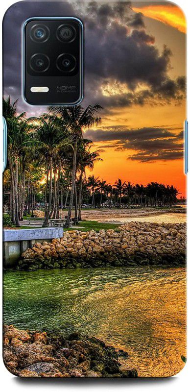ORBIQE Back Cover for Realme Narzo 30 5G SUNSET, NATURE, PALM TREE, WATER  (Multicolor, Hard Case)