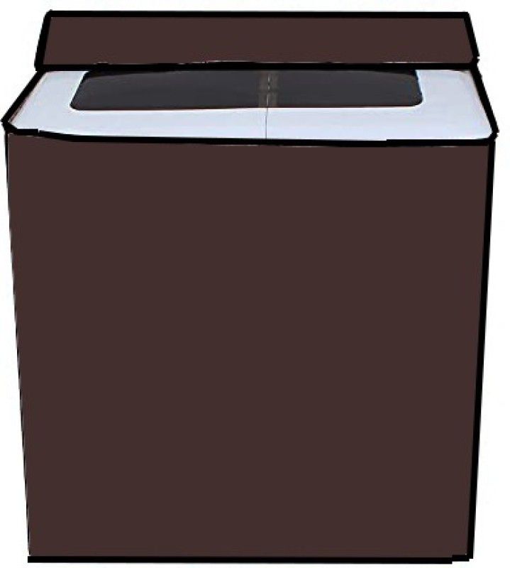 JM Homefurnishings Semi-Automatic Washing Machine Cover  (Width: 80 cm, Brown)